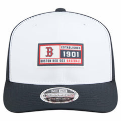 Boston Red Sox New Era Established Patch 9SEVENTY Adjustable Hat - White/Navy - New Era Discount