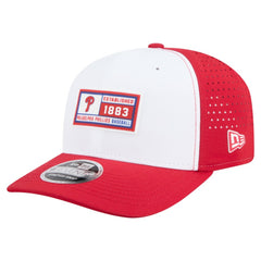 Philadelphia Phillies New Era Established Patch 9SEVENTY Adjustable Hat - White/Red - New Era Discount