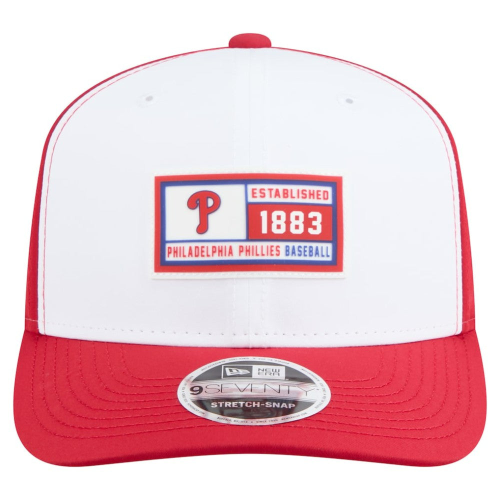 Philadelphia Phillies New Era Established Patch 9SEVENTY Adjustable Hat - White/Red - New Era Discount