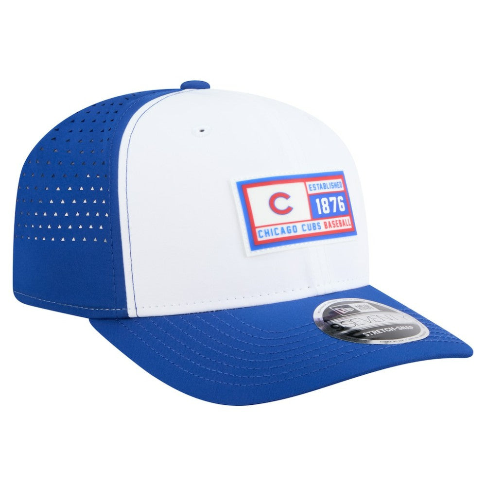 Chicago Cubs New Era Established Patch 9SEVENTY Adjustable Hat - White/Royal - New Era Discount