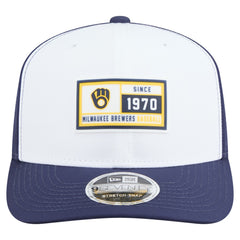 Milwaukee Brewers New Era Established Patch 9SEVENTY Adjustable Hat - White/Navy - New Era Lifestyle