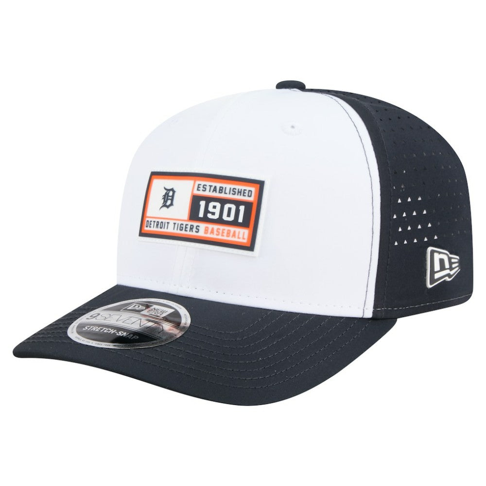 Detroit Tigers New Era Established Patch 9SEVENTY Adjustable Hat - White/Navy - New Era Sale