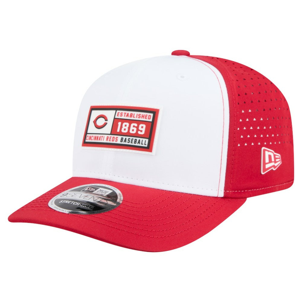 Cincinnati Reds New Era Established Patch 9SEVENTY Adjustable Hat - White/Red - New Era Sale