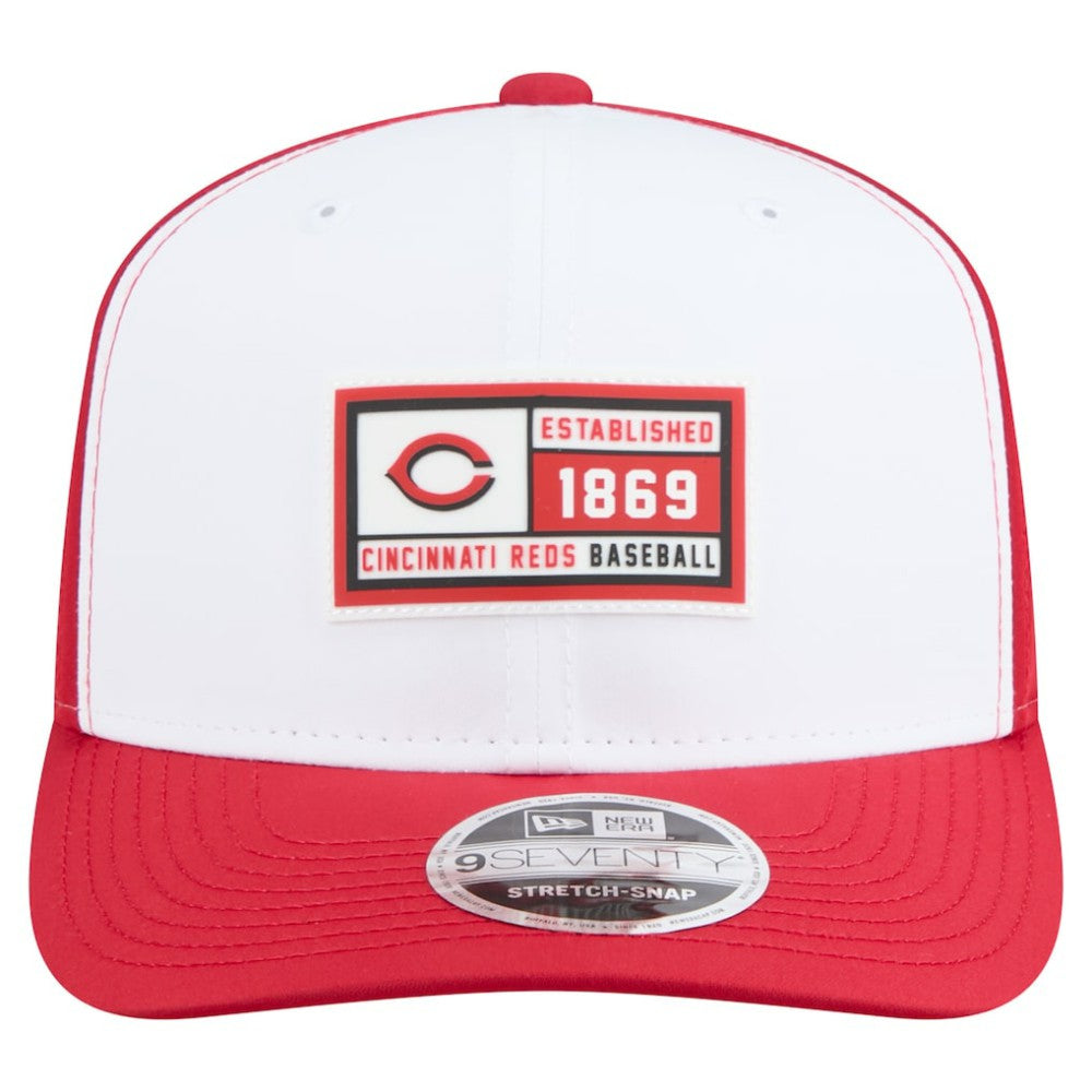 Cincinnati Reds New Era Established Patch 9SEVENTY Adjustable Hat - White/Red - New Era Sale