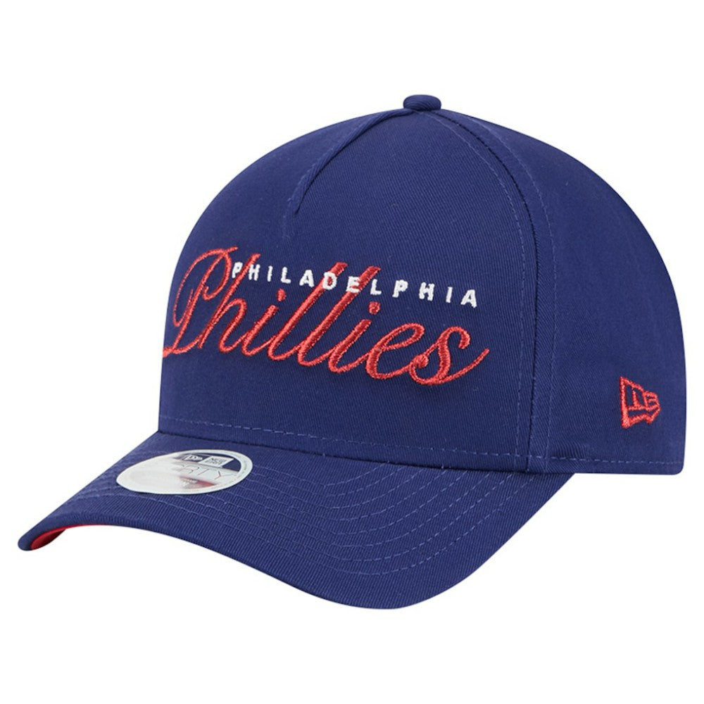 Philadelphia Phillies New Era Women's Metallic A-Frame 9FORTY Adjustable Hat - Royal - New Era Online