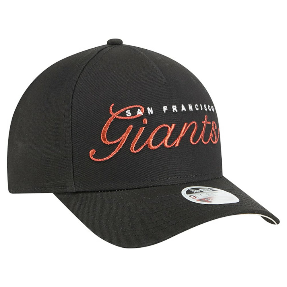 San Francisco Giants New Era Women's Metallic A-Frame 9FORTY Adjustable Hat - Black - New Era Lifestyle
