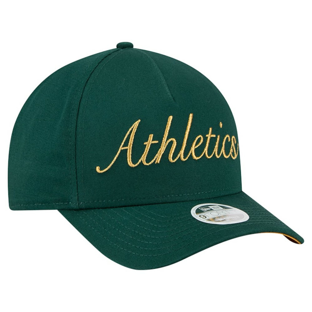 Athletics New Era Women's Metallic A-Frame 9FORTY Adjustable Hat - Green - New Era Online