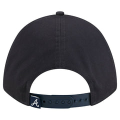 Atlanta Braves New Era Women's Metallic A-Frame 9FORTY Adjustable Hat - Navy - New Era on Sale