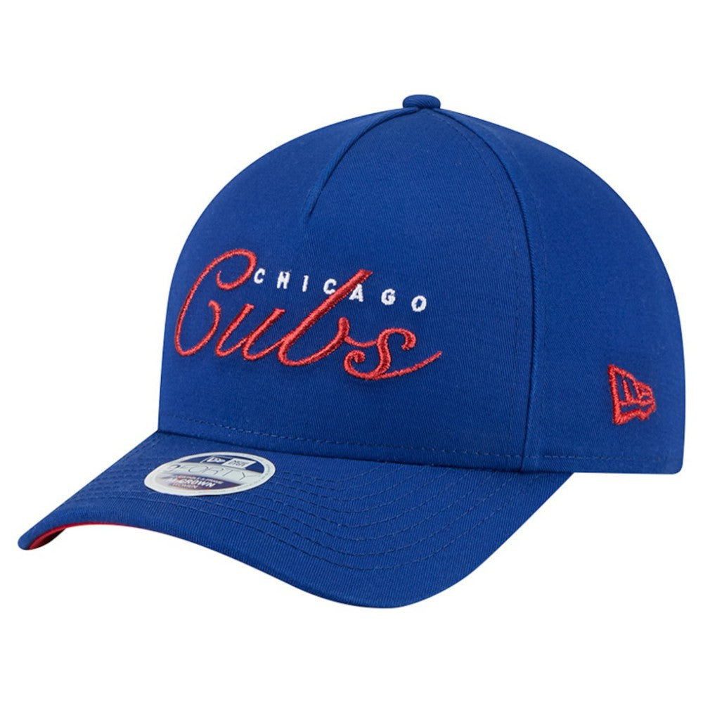 Chicago Cubs New Era Women's Metallic A-Frame 9FORTY Adjustable Hat - Royal - New Era Sale