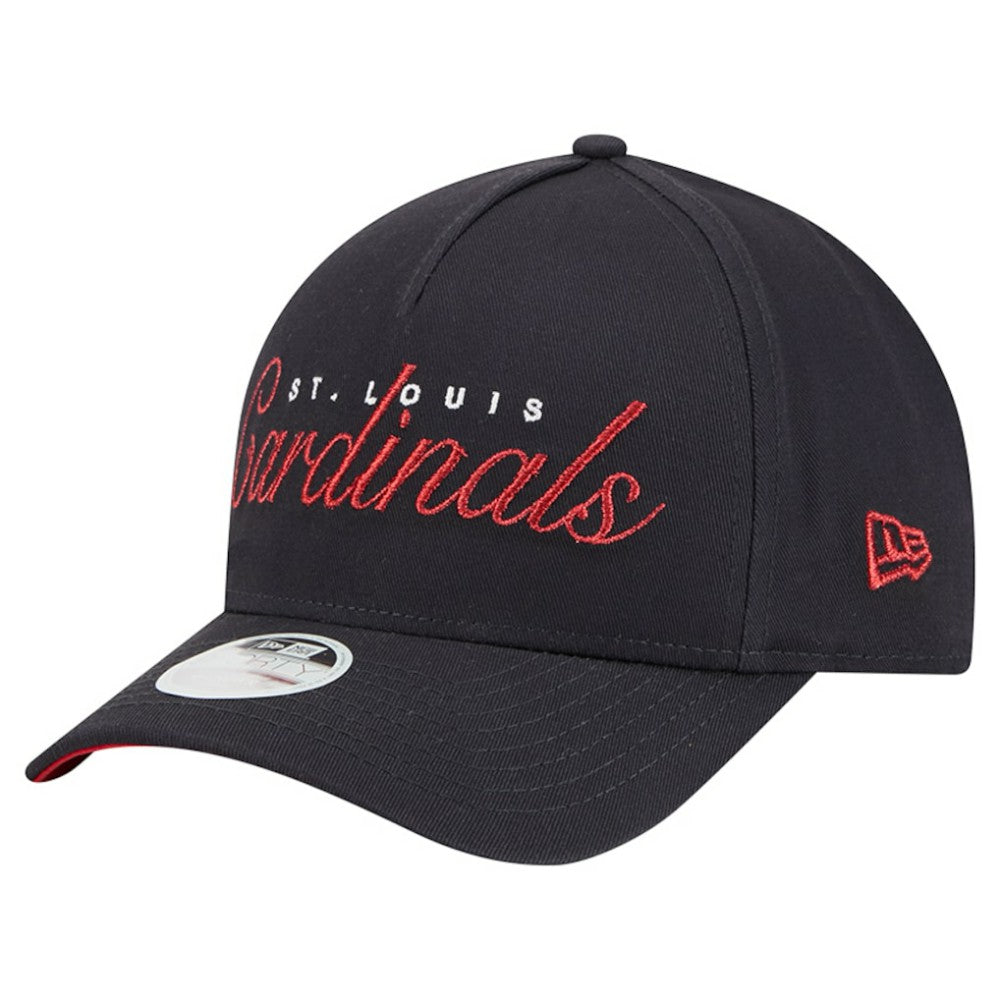 St. Louis Cardinals New Era Women's Metallic A-Frame 9FORTY Adjustable Hat - Navy - New Era Online
