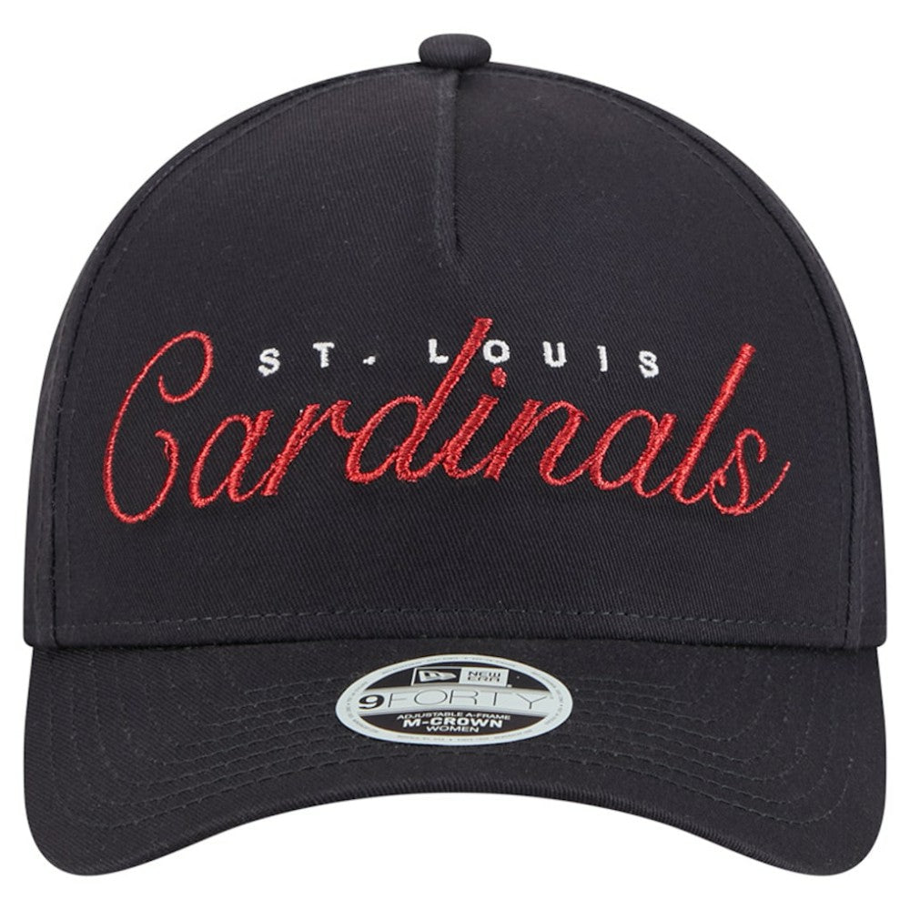 St. Louis Cardinals New Era Women's Metallic A-Frame 9FORTY Adjustable Hat - Navy - New Era Online