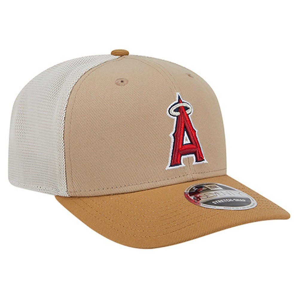 Los Angeles Angels New Era 9SEVENTY Trucker Adjustable Hat - Stone - New Era Sale