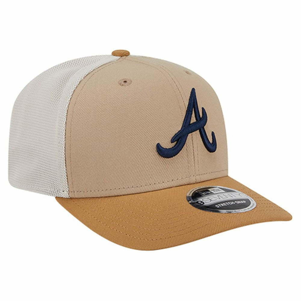 Atlanta Braves New Era 9SEVENTY Trucker Adjustable Hat - Stone - New Era Discount