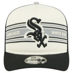 Chicago White Sox New Era Banner A-Frame 9FIFTY Trucker Snapback Hat - Cream/Black - New Era Sale