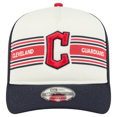 Cleveland Guardians New Era Banner A-Frame 9FIFTY Trucker Snapback Hat - Cream/Navy - New Era Discount