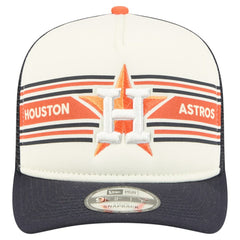 Houston Astros New Era Banner A-Frame 9FIFTY Trucker Snapback Hat - Cream/Navy - New Era Online