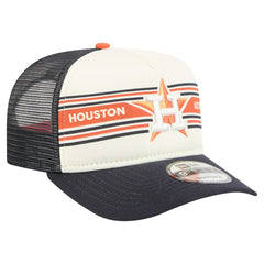 Houston Astros New Era Banner A-Frame 9FIFTY Trucker Snapback Hat - Cream/Navy - New Era Online