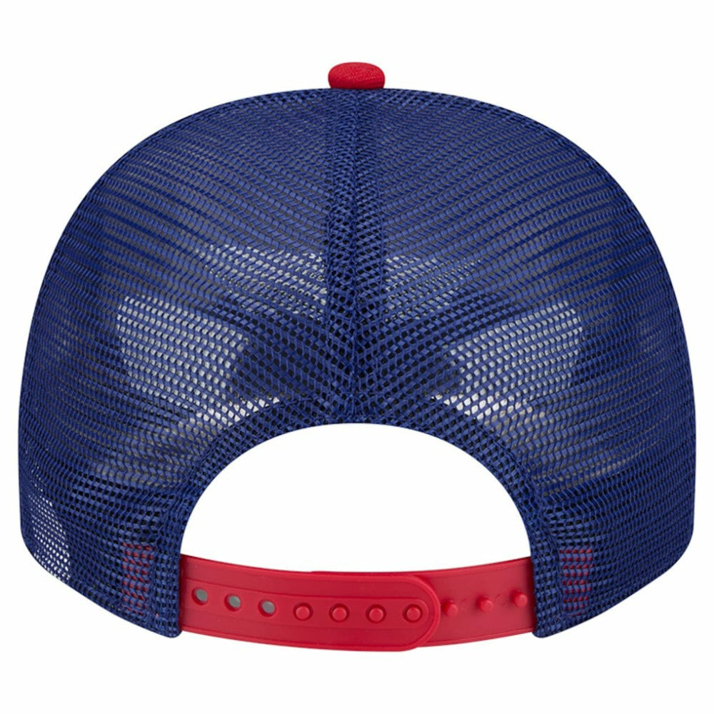 Texas Rangers New Era Banner A-Frame 9FIFTY Trucker Snapback Hat - Cream/Royal - New Era on Sale