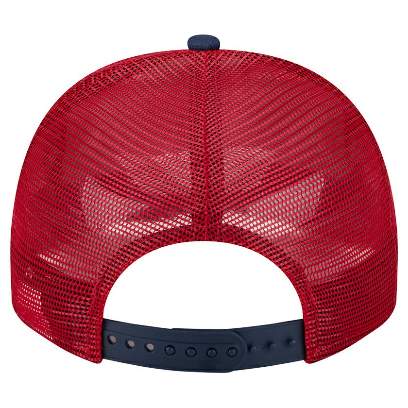 Los Angeles Angels New Era Banner A-Frame 9FIFTY Trucker Snapback Hat - Cream/Red - New Era Discount