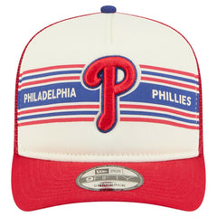 Philadelphia Phillies New Era Banner A-Frame 9FIFTY Trucker Snapback Hat - Cream/Red - New Era Online