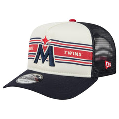 Minnesota Twins New Era Banner A-Frame 9FIFTY Trucker Snapback Hat - Cream/Navy - New Era Lifestyle