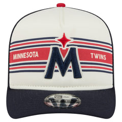 Minnesota Twins New Era Banner A-Frame 9FIFTY Trucker Snapback Hat - Cream/Navy - New Era Lifestyle