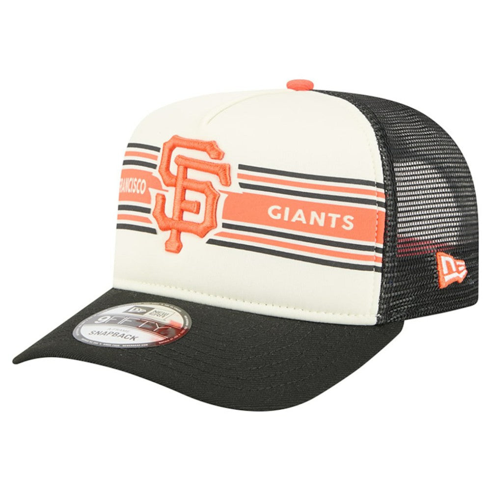 San Francisco Giants New Era Banner A-Frame 9FIFTY Trucker Snapback Hat - Cream/Black - New Era Online