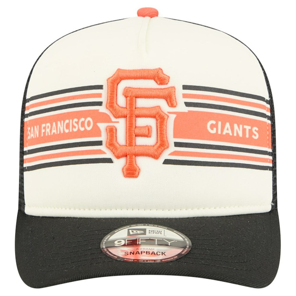 San Francisco Giants New Era Banner A-Frame 9FIFTY Trucker Snapback Hat - Cream/Black - New Era Online