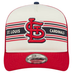 St. Louis Cardinals New Era Banner A-Frame 9FIFTY Trucker Snapback Hat - Cream/Red - New Era Online