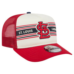 St. Louis Cardinals New Era Banner A-Frame 9FIFTY Trucker Snapback Hat - Cream/Red - New Era Online