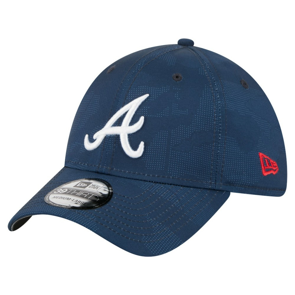 Atlanta Braves New Era Tonal Camo 39THIRTY Flex Hat - Navy - New Era Sale