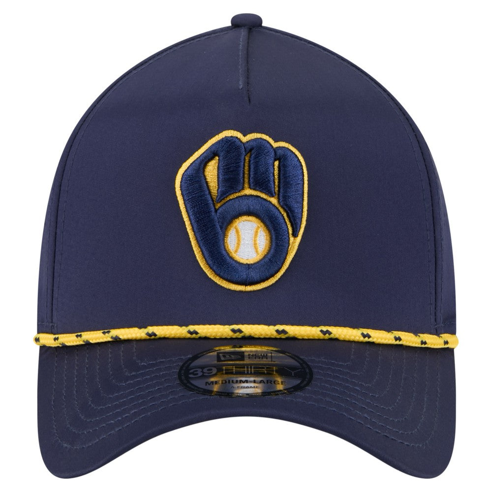Milwaukee Brewers New Era 39THIRTY A-Frame Perforated Flex Hat - Navy - New Era on Sale