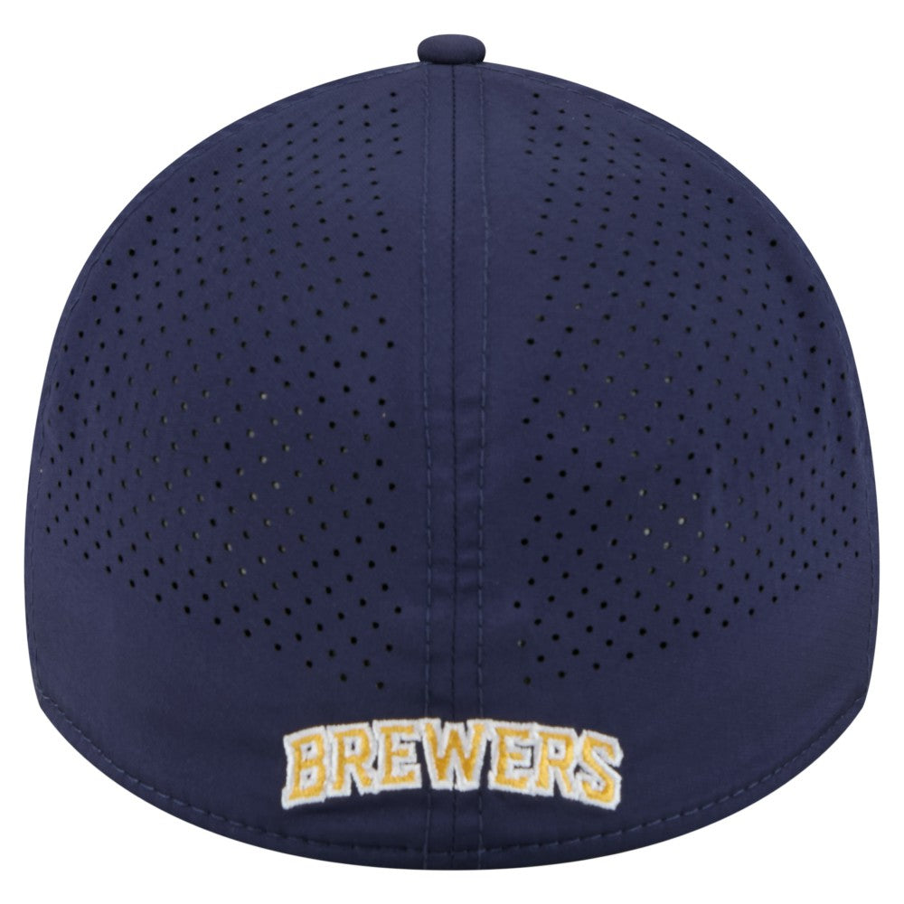 Milwaukee Brewers New Era 39THIRTY A-Frame Perforated Flex Hat - Navy - New Era on Sale
