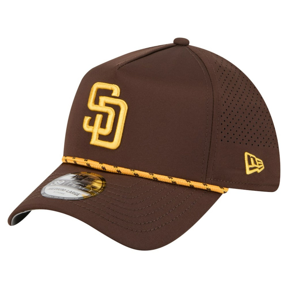 San Diego Padres New Era 39THIRTY A-Frame Perforated Flex Hat - Brown - New Era Discount
