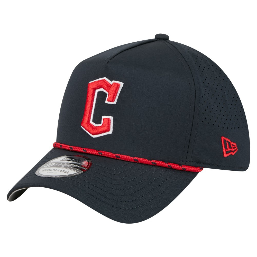 Cleveland Guardians New Era 39THIRTY A-Frame Perforated Flex Hat - Navy - New Era on Sale