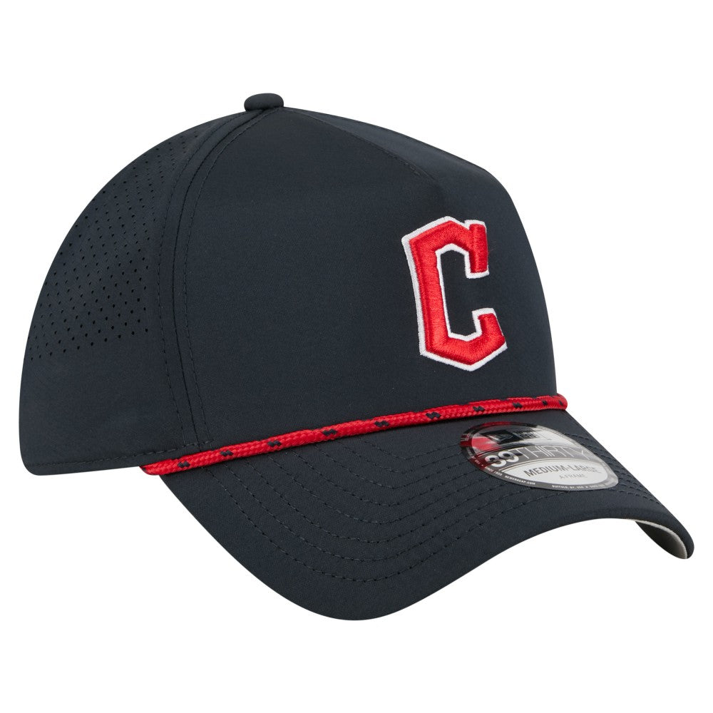 Cleveland Guardians New Era 39THIRTY A-Frame Perforated Flex Hat - Navy - New Era on Sale