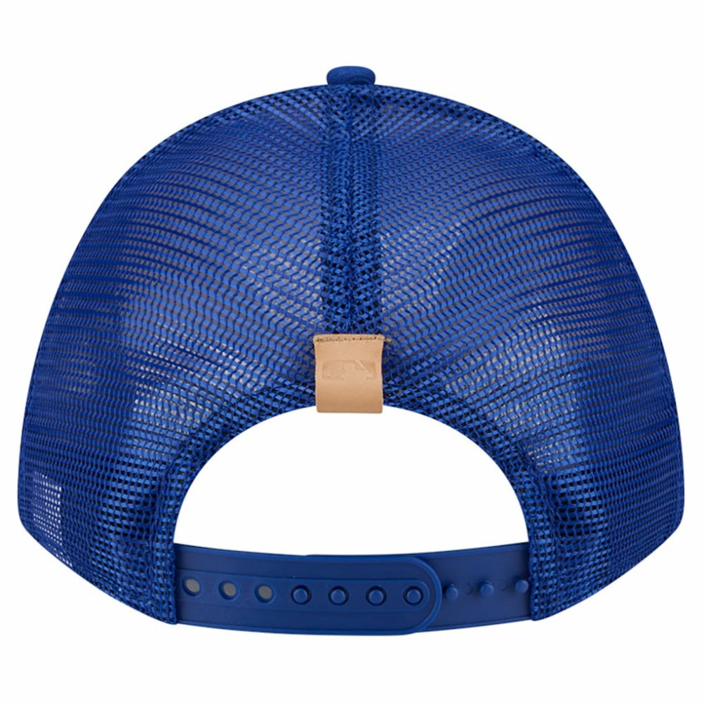 New York Mets New Era Text A-Frame Trucker 9FORTY Hat - Stone/Royal - New Era on Sale