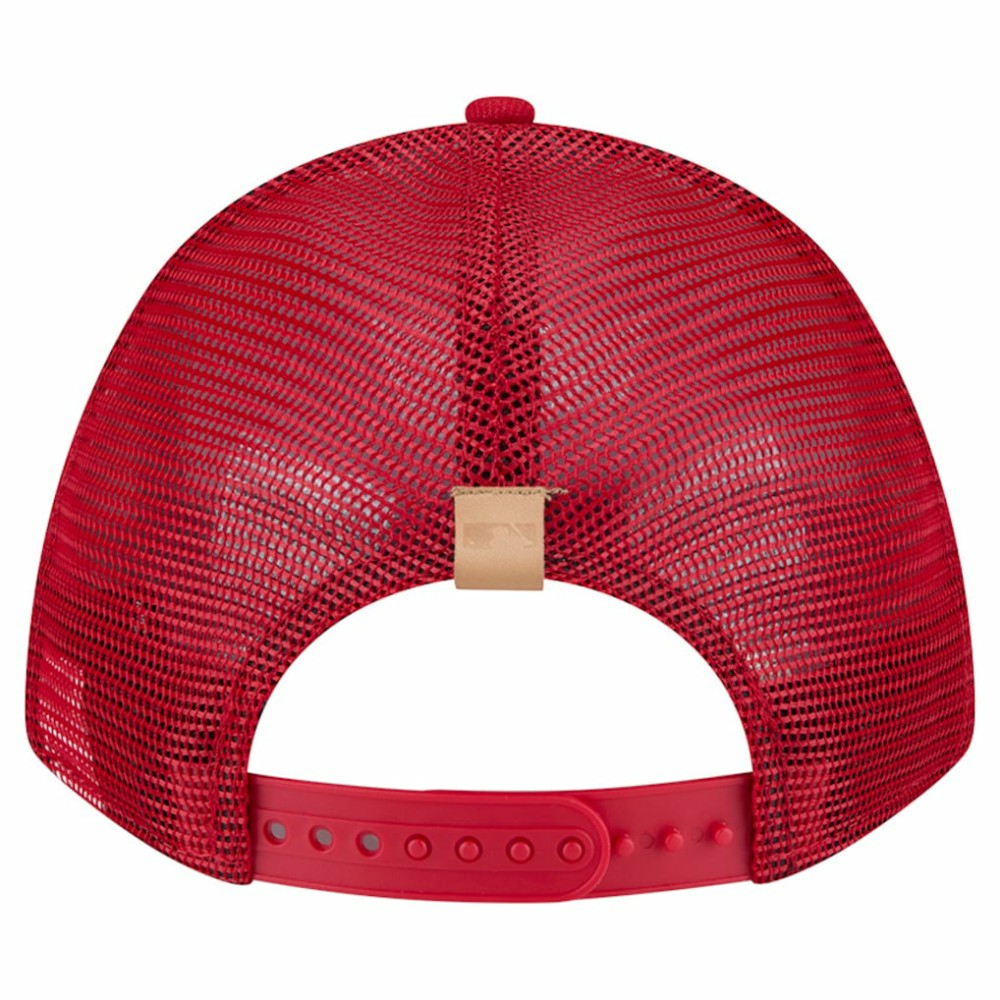 Philadelphia Phillies New Era Text A-Frame Trucker 9FORTY Hat - Stone/Red - New Era on Sale