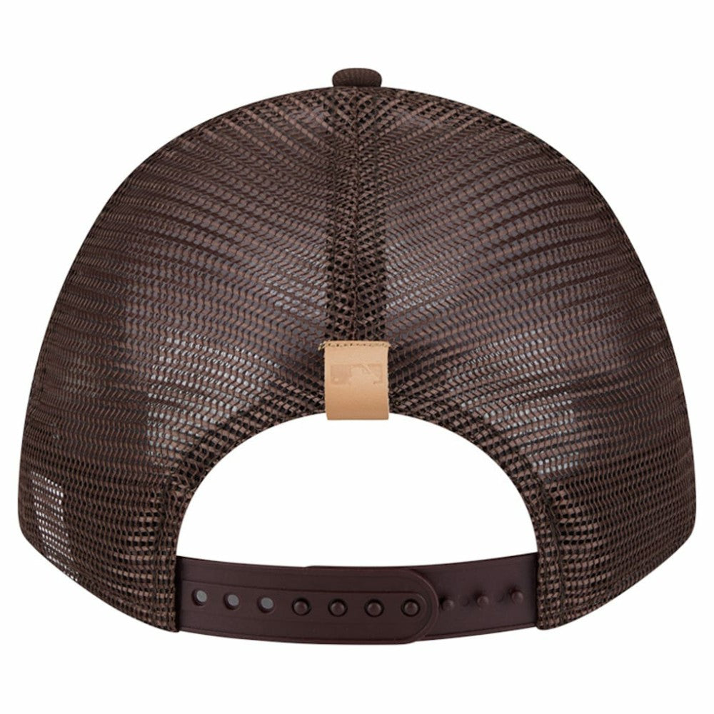 San Diego Padres New Era Text A-Frame Trucker 9FORTY Hat - Stone/Brown - New Era Discount