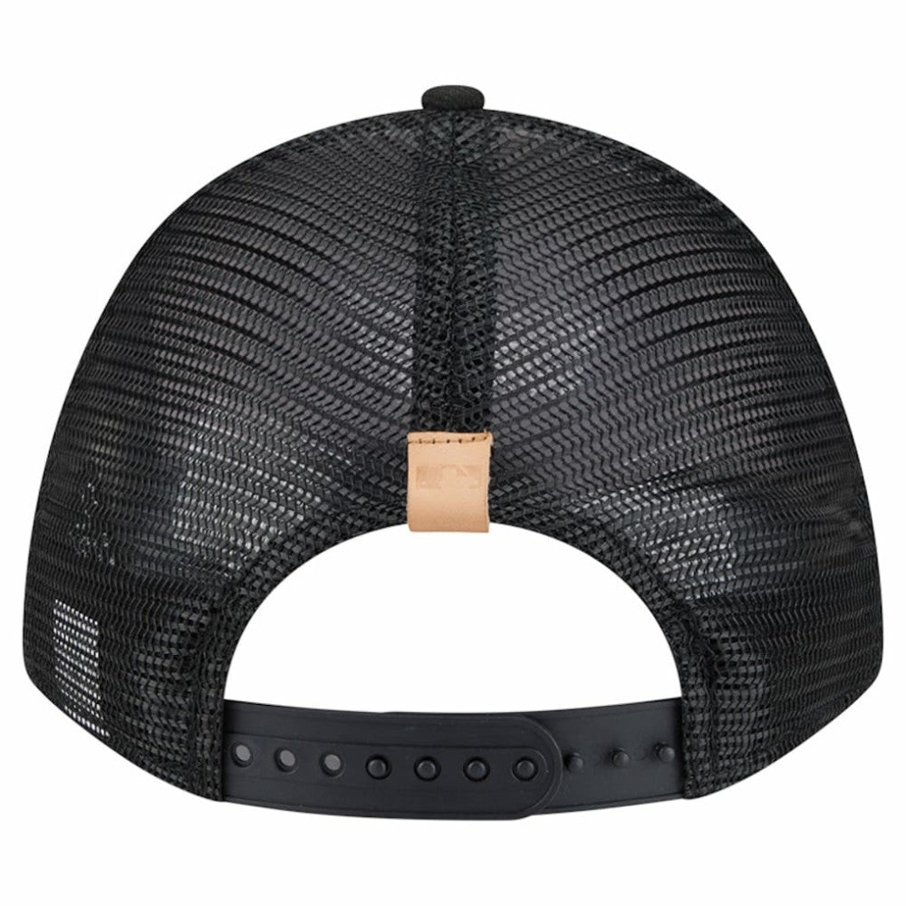 San Francisco Giants New Era Text A-Frame Trucker 9FORTY Hat - Stone/Black - New Era on Sale