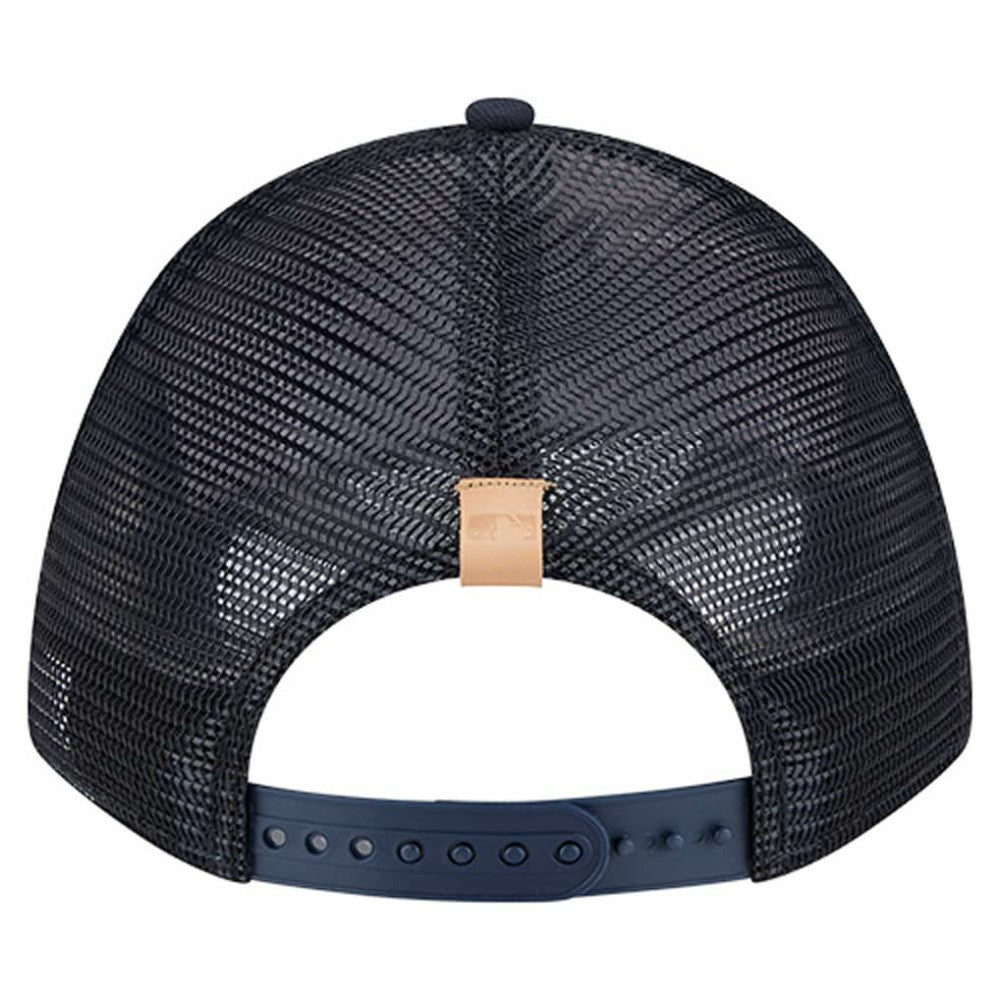 Boston Red Sox New Era Text A-Frame Trucker 9FORTY Hat - Stone/Navy - New Era Online