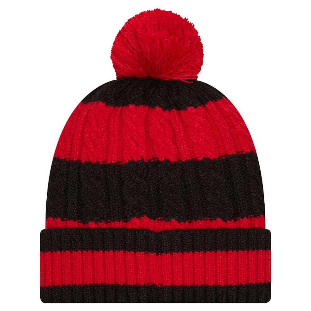San Francisco 49ers New Era Women's Braided Cuffed Knit Hat with Pom Scarlet
