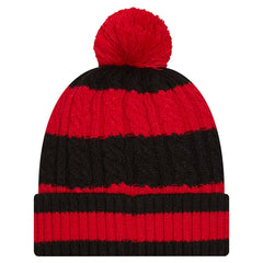 San Francisco 49ers New Era Women's Braided Cuffed Knit Hat with Pom Scarlet