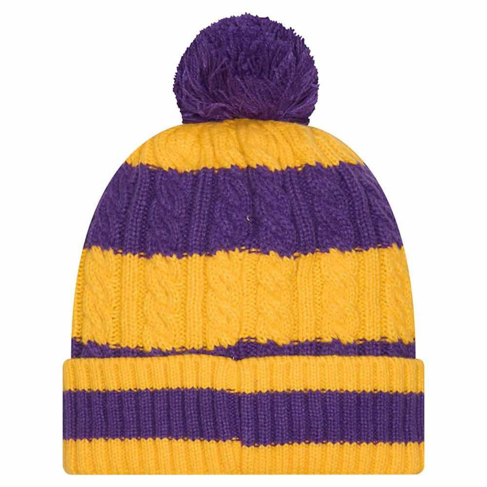 Minnesota Vikings New Era Women's Braided Cuffed Knit Hat with Pom Purple