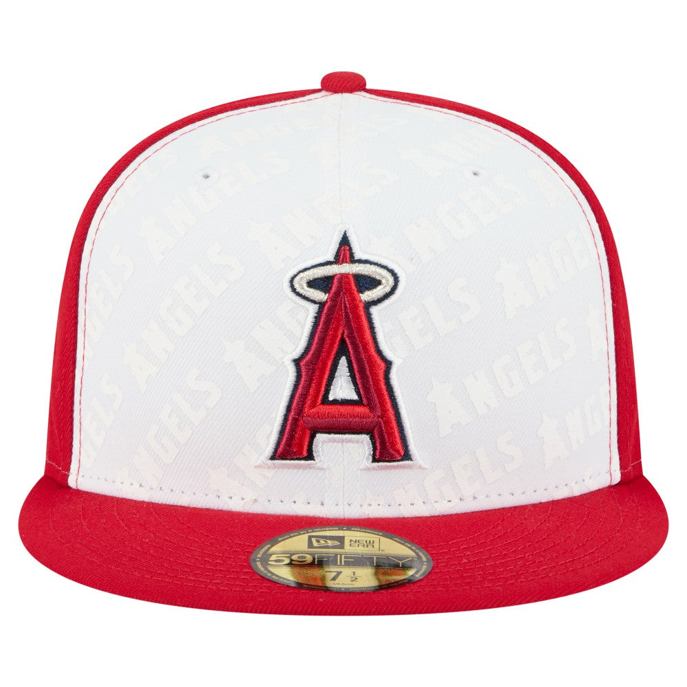 Los Angeles Angels New Era Repeat 59FIFTY Fitted Hat - White/Red - New Era Discount