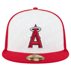 Los Angeles Angels New Era Repeat 59FIFTY Fitted Hat - White/Red - New Era Discount