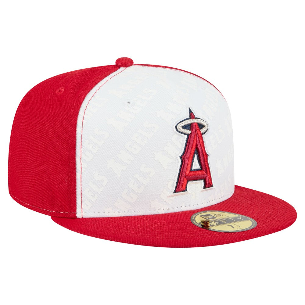 Los Angeles Angels New Era Repeat 59FIFTY Fitted Hat - White/Red - New Era Discount