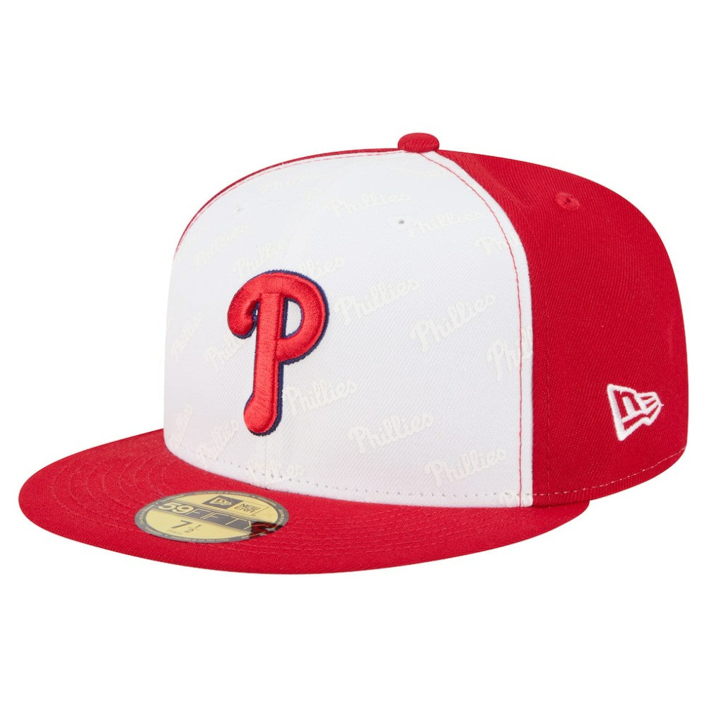 Philadelphia Phillies New Era Repeat 59FIFTY Fitted Hat - White/Red - New Era Lifestyle