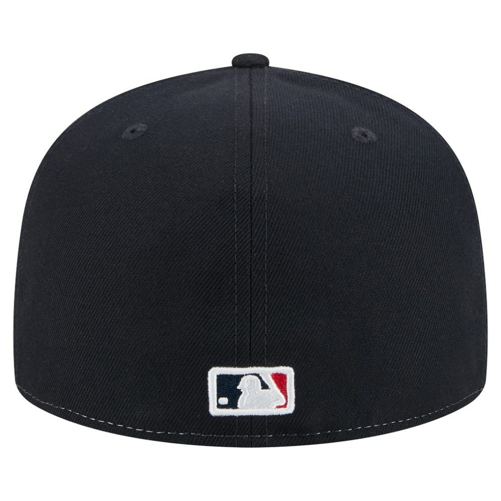 Atlanta Braves New Era Repeat 59FIFTY Fitted Hat - White/Navy - New Era Discount