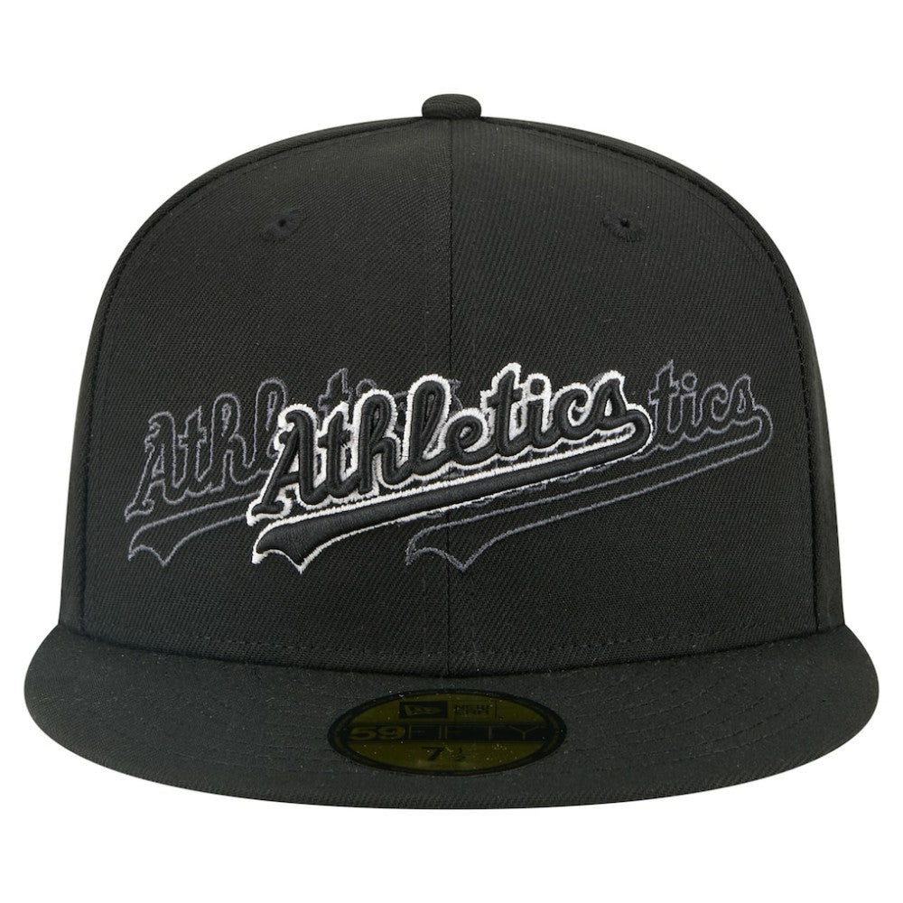 Athletics New Era Tri-Hit 59FIFTY Fitted Hat - Black - New Era Discount